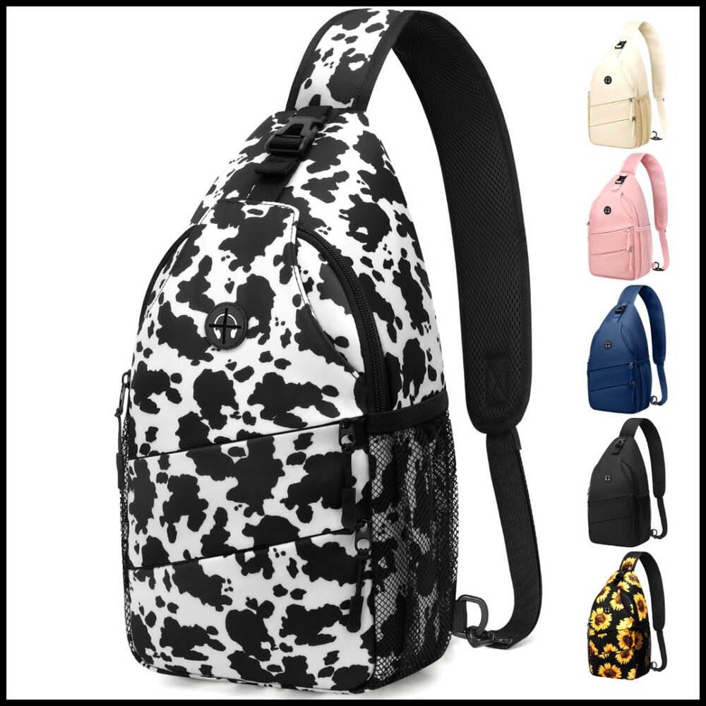 Waterproof Crossbody Bag with Adjustable Strap, 15 Pockets, Daypack
